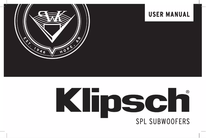 Page n°1 - Manuel utilisateur Klipsch SPL-150