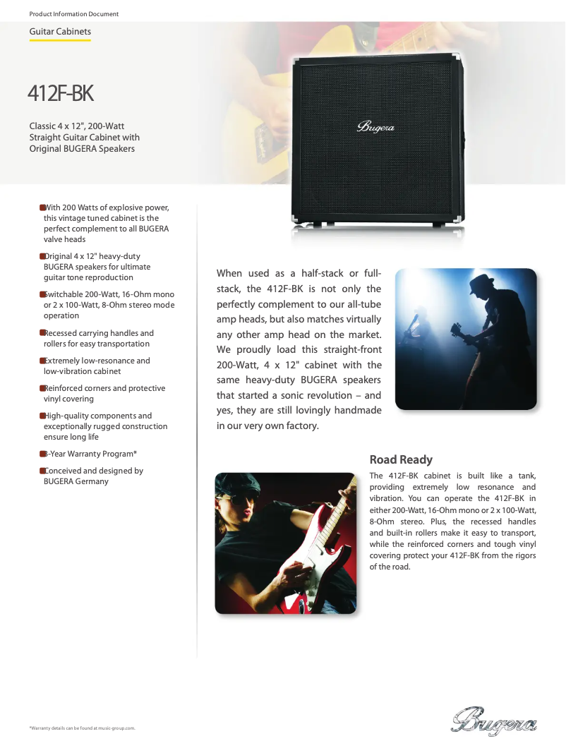 Page n°1 - Fiche technique Bugera 412F-BK