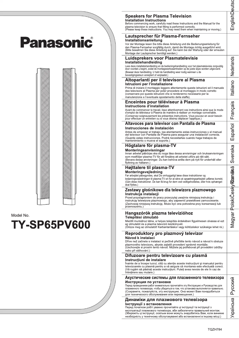 Page 1 de la notice Manuel utilisateur Panasonic TY-SP65PV600