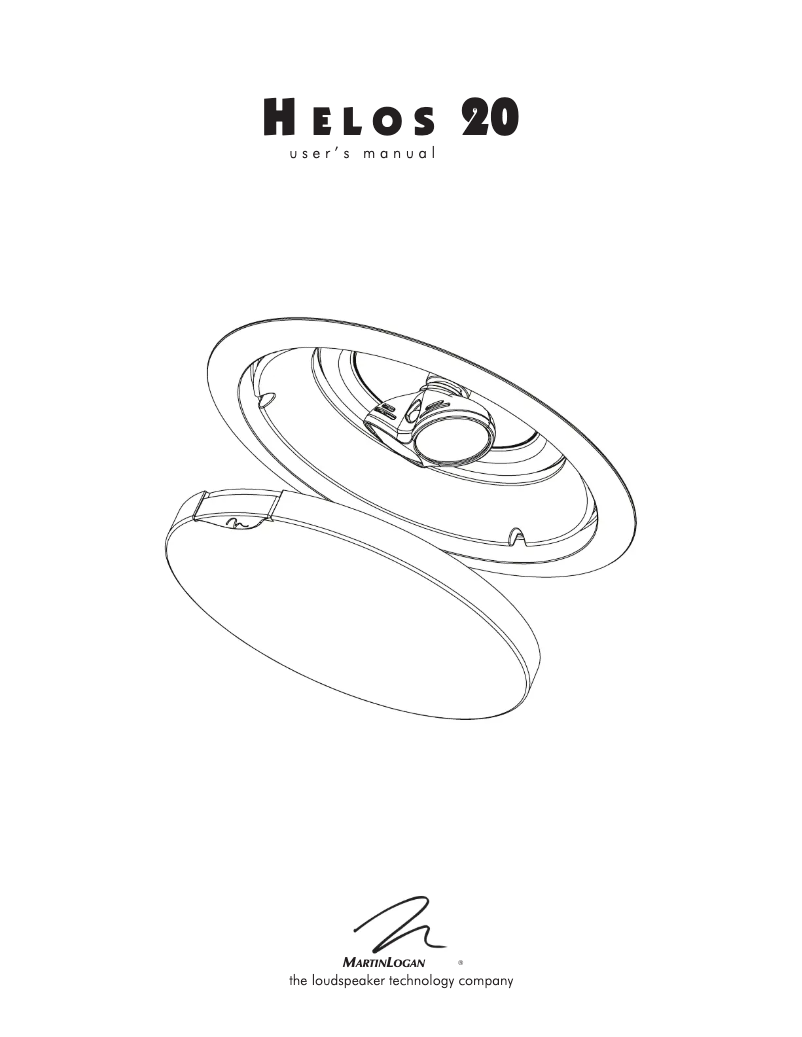 Page 1 de la notice Manuel utilisateur Martin Logan Helos 20