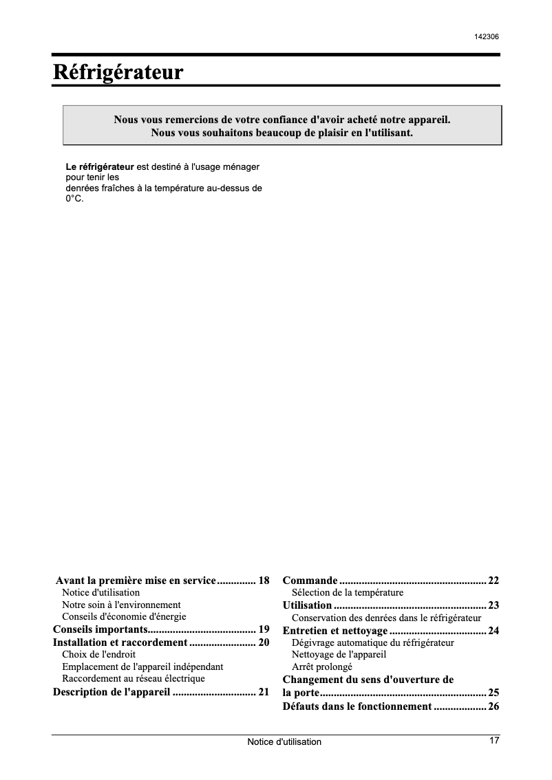 Page 1 de la notice Manuel utilisateur Smeg FA28APTF