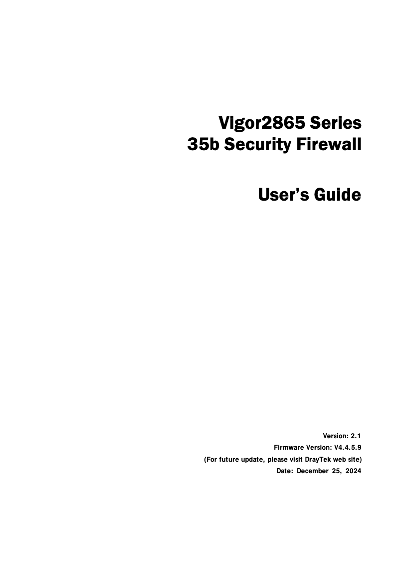Page n°1 - Guide de démarrage rapide Draytek Vigor 2865Vac