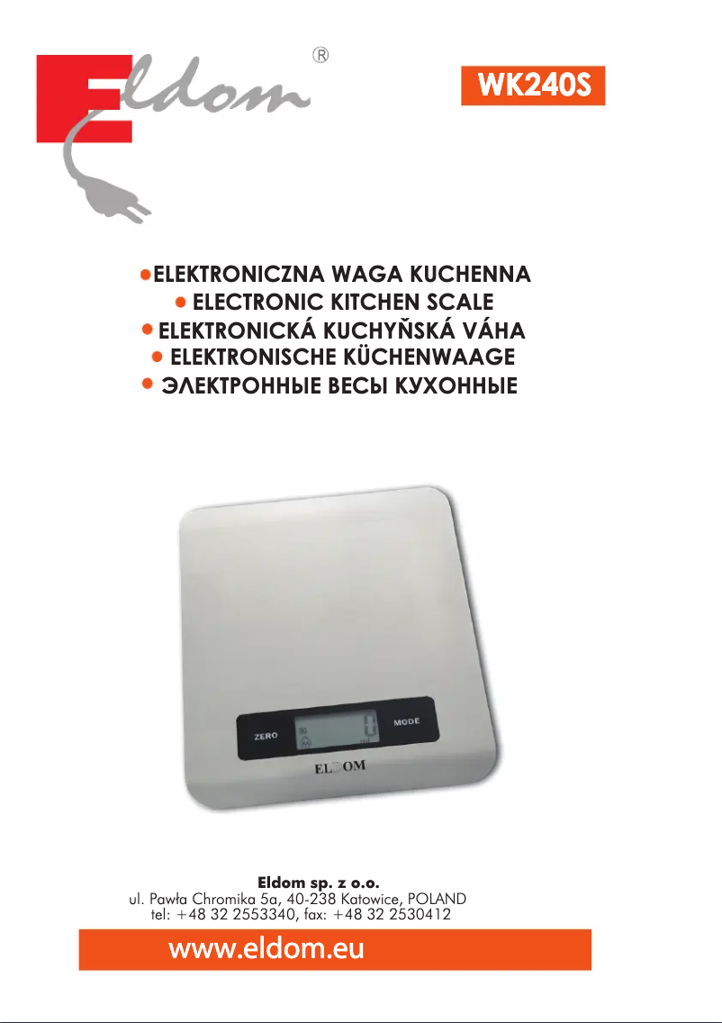 Page 1 de la notice Manuel utilisateur Eldom WK240S