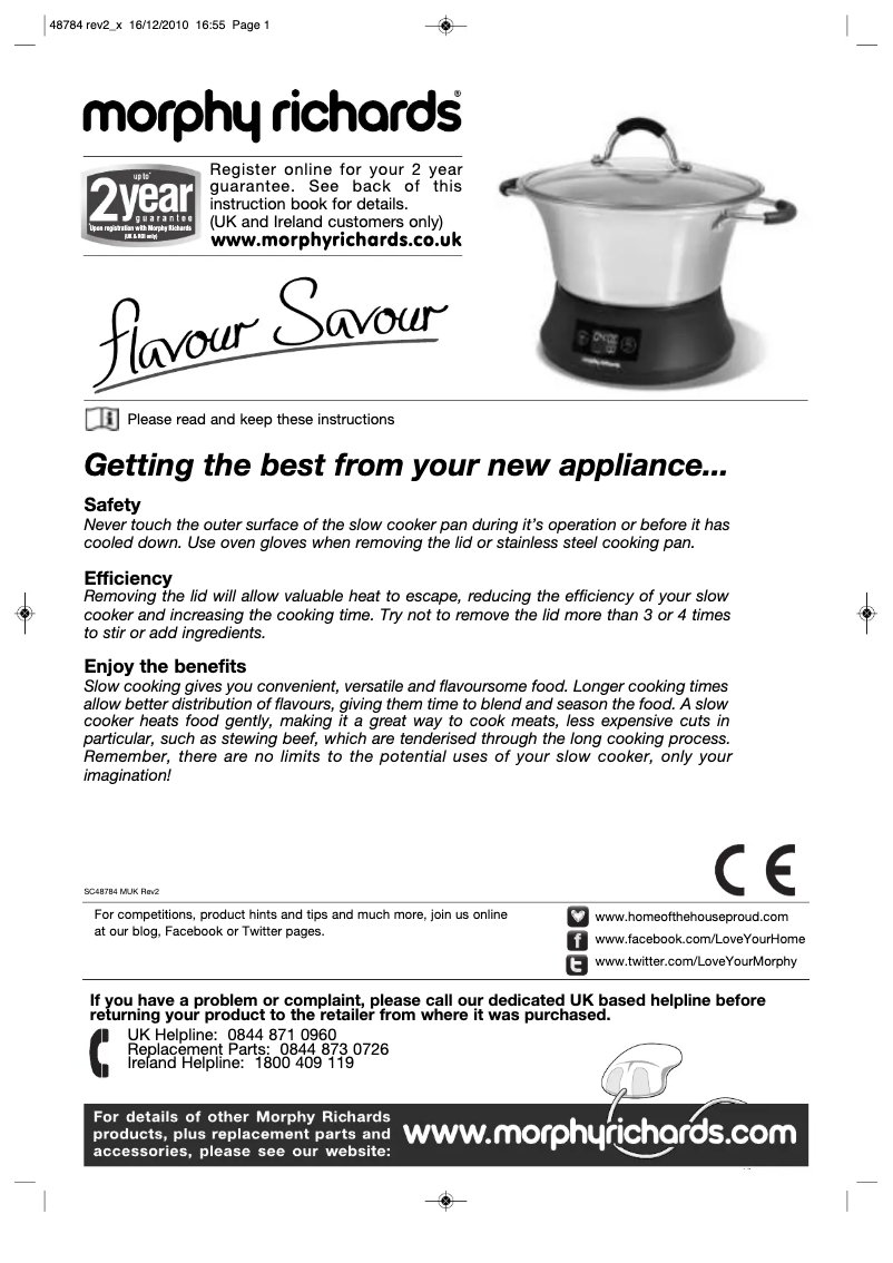 Página 1 del manual Manual de usuario Morphy Richards Supreme 48787EE