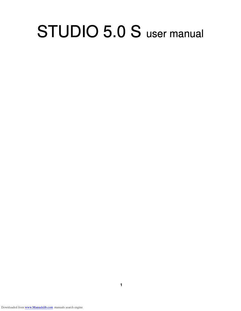 Image de la première page du manuel de l'appareil Studio 5.0 S