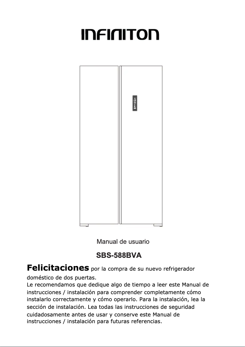 Image de la première page du manuel de l'appareil SBS-588 BVA