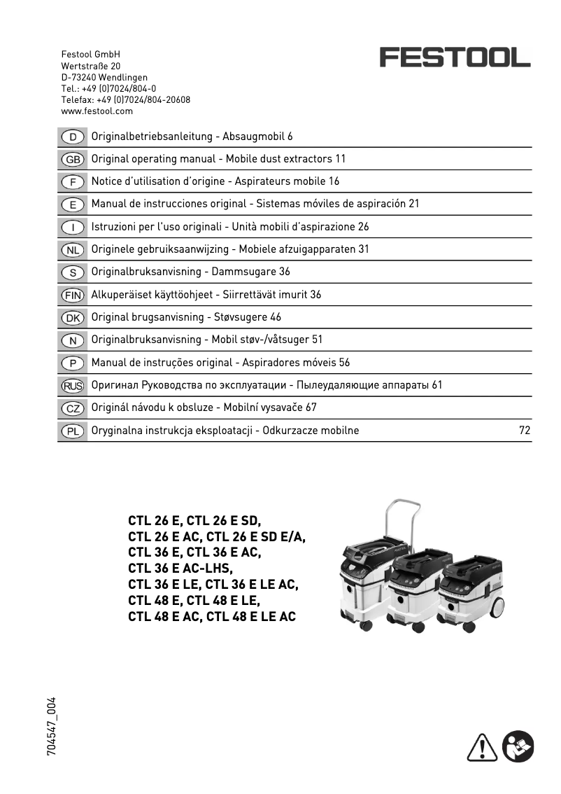 Imagen de la primera página del manual del dispositivo Cleantec CTL36E