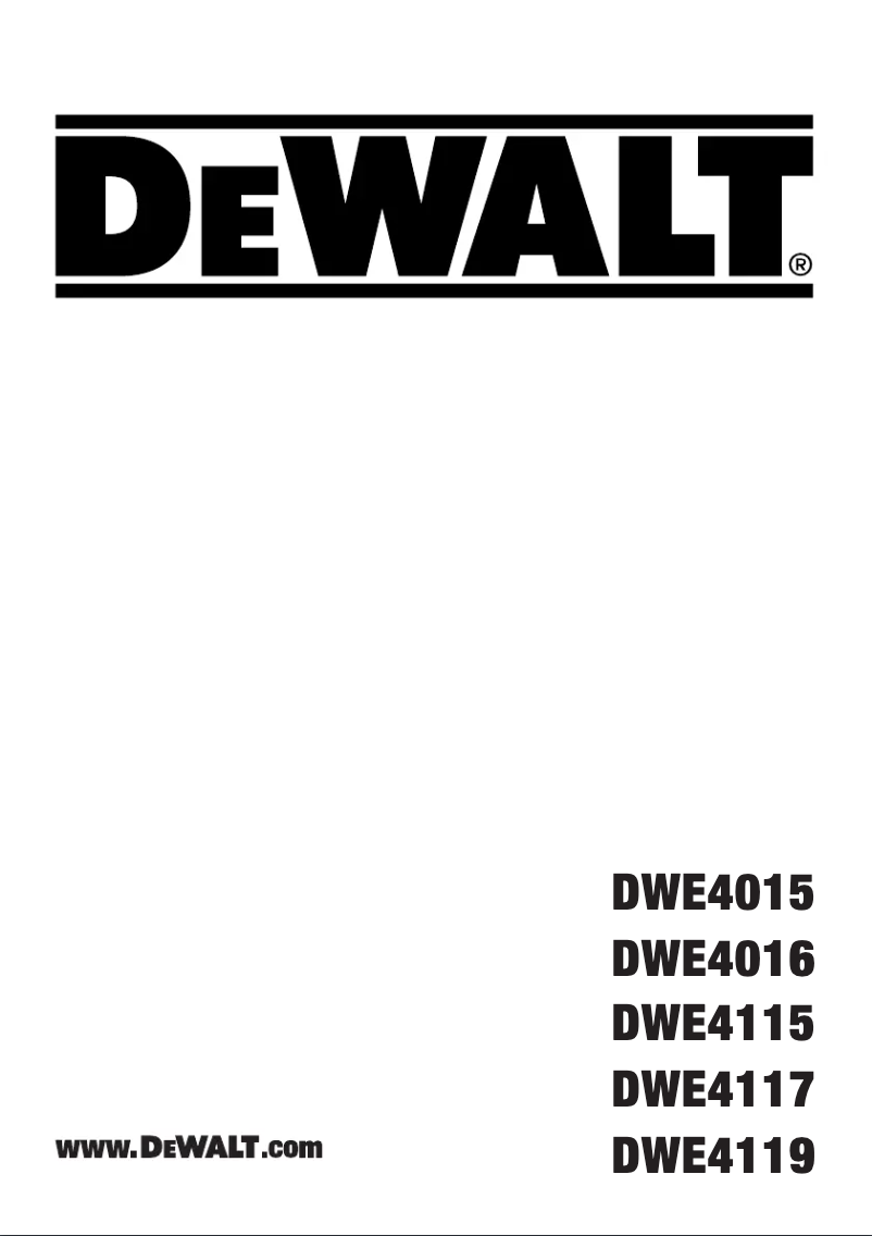 Page n°1 - Manuel utilisateur DeWalt DWE4015