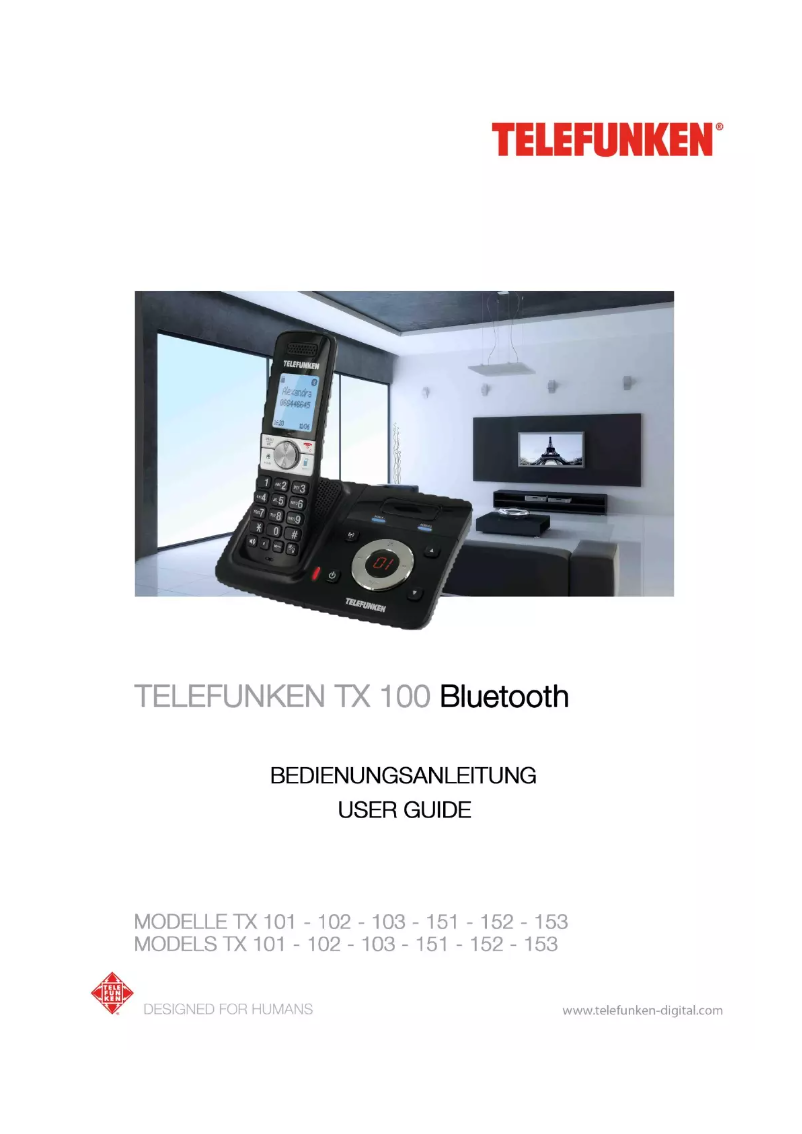 Page n°1 - Manuel utilisateur Telefunken TX100