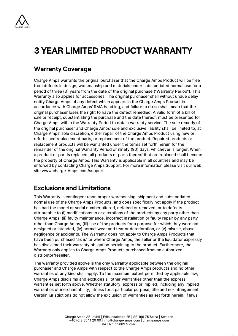 Page 1 de la notice Guide d'installation Charge Amps Halo Wallbox
