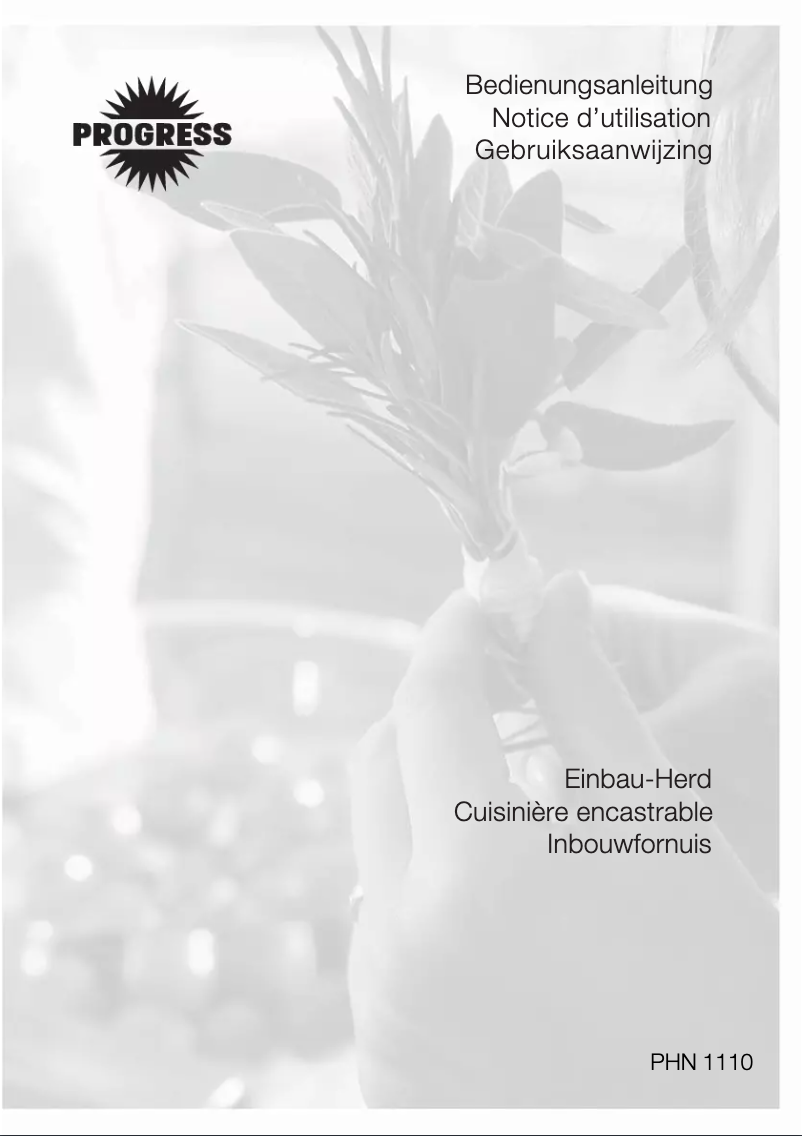 Page 1 de la notice Manuel utilisateur Progress PHN 1110 X