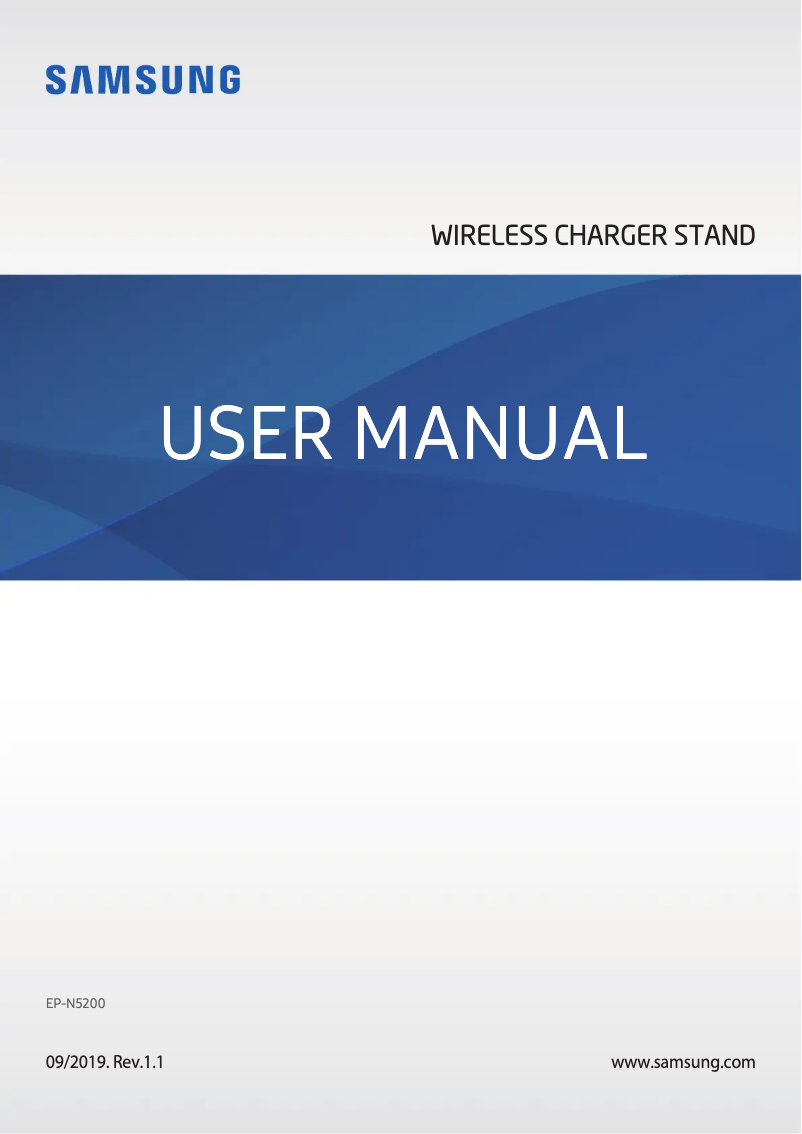 Page 1 de la notice Manuel utilisateur Samsung Wireless Charger Stand