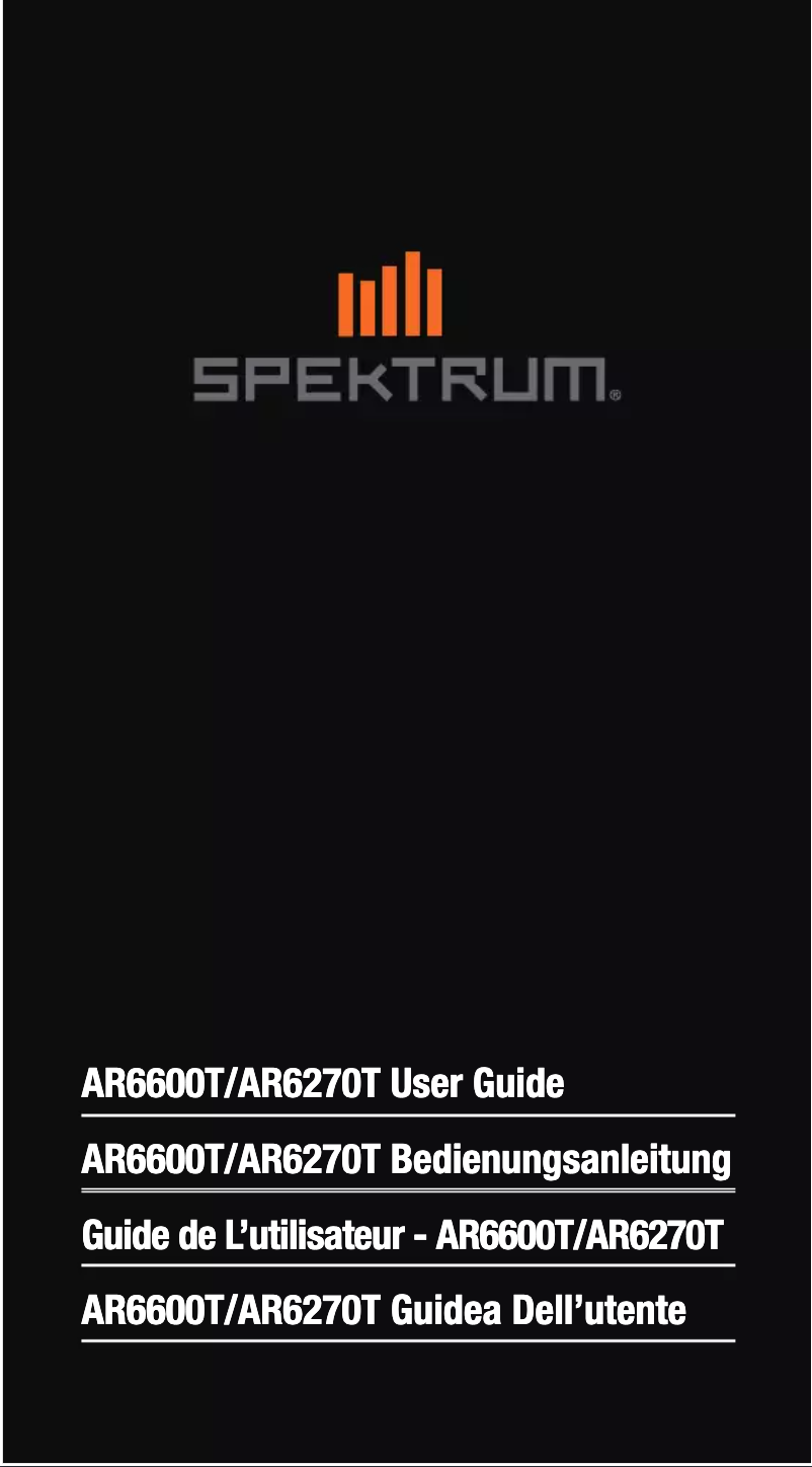 Page 1 de la notice Manuel utilisateur Spektrum AR6270T