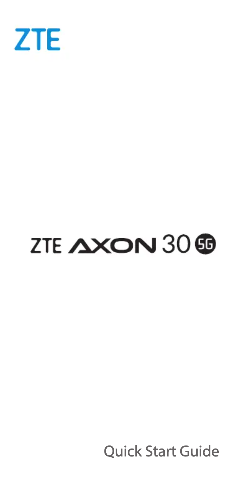 Image de la première page du manuel de l'appareil Axon 30 5G
