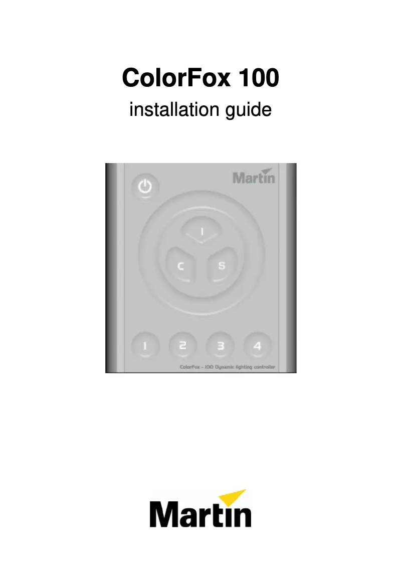 Page 1 de la notice Manuel utilisateur Martin ColorFox 100