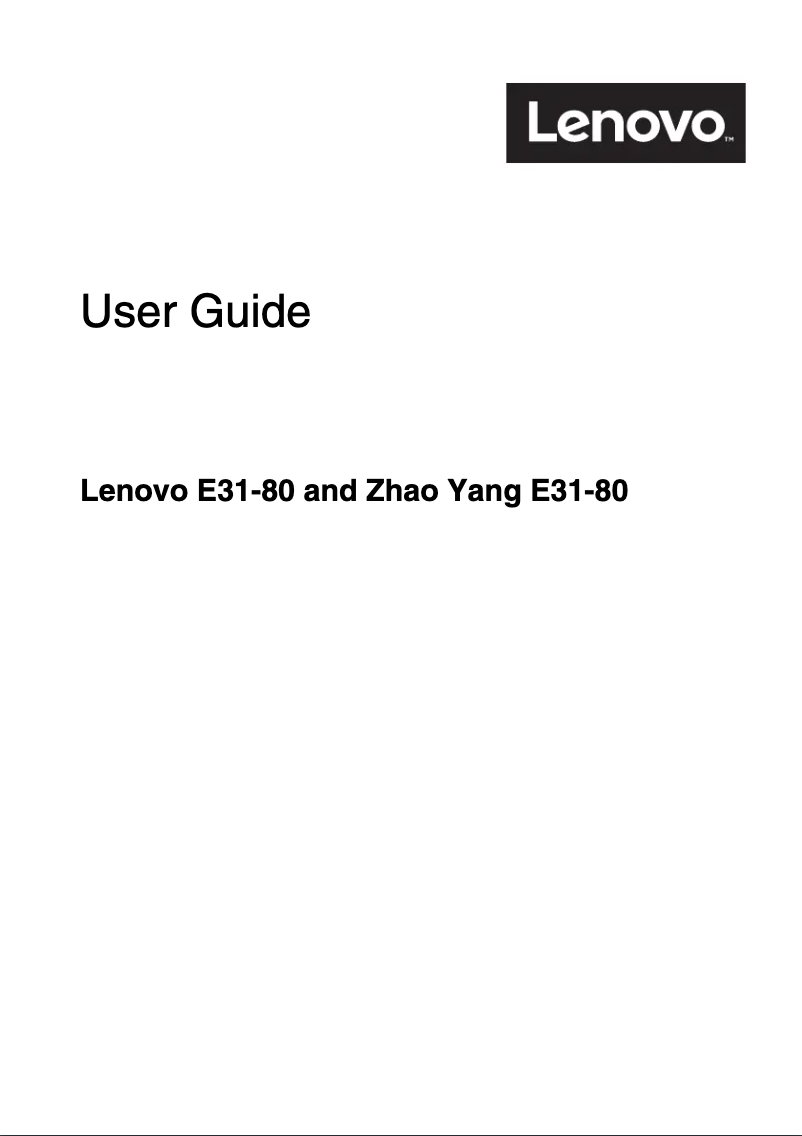 Image de la première page du manuel de l'appareil ThinkPad E31-80