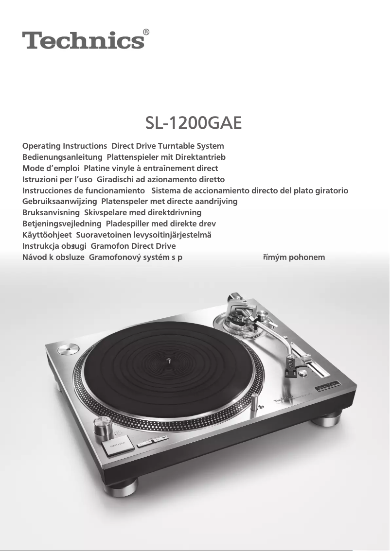 Image de la première page du manuel de l'appareil SL-1200GAE