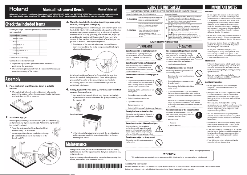 Page 1 de la notice Manuel utilisateur Roland BNC-05