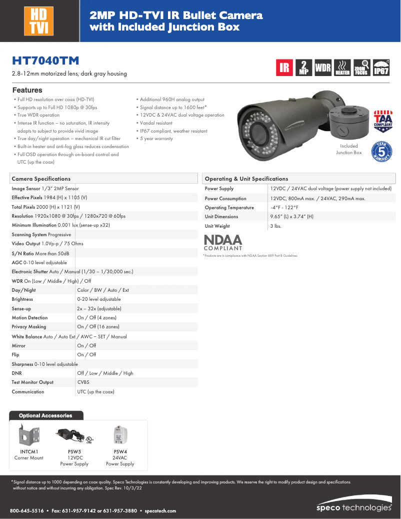 Image de la première page du manuel de l'appareil HT7040TM
