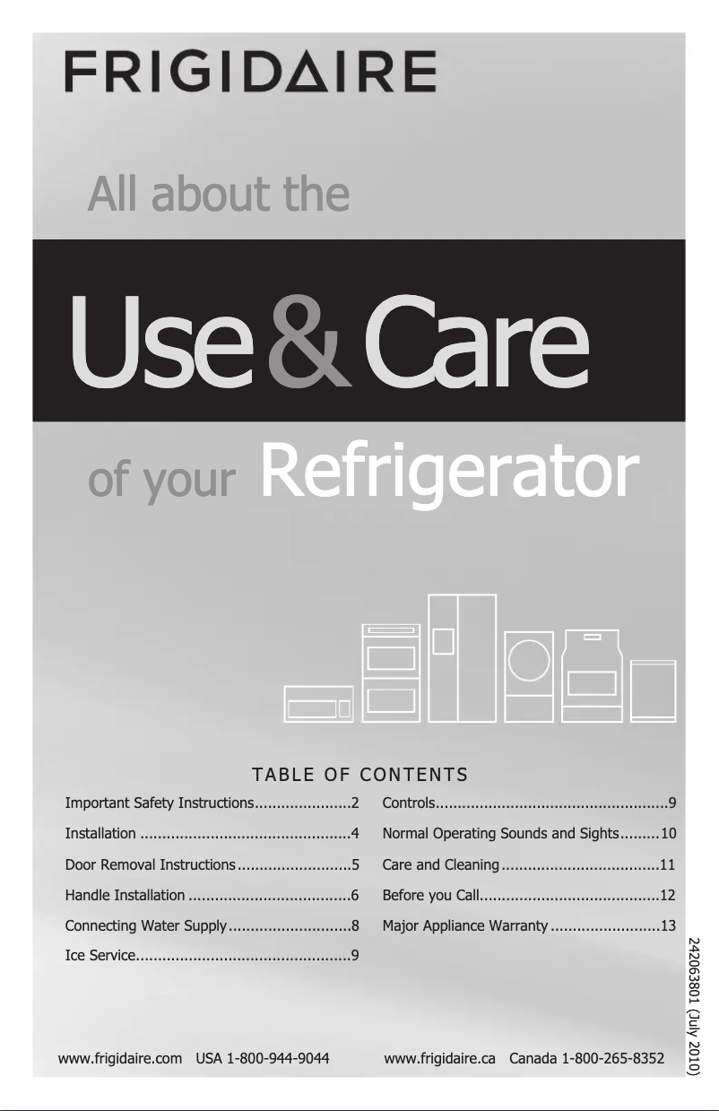 Image de la première page du manuel de l'appareil FFHT2117PS