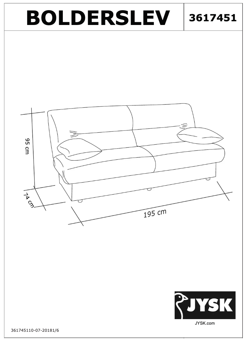 Page n°1 - Manuel utilisateur JYSK Bolderslev
