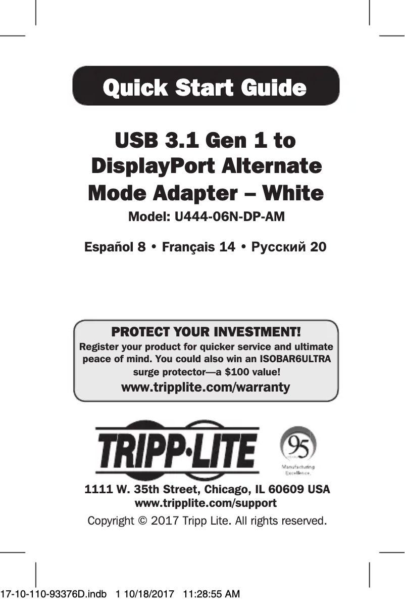 Page n°1 - Manuel utilisateur Tripp Lite U444-06N-DP-AM
