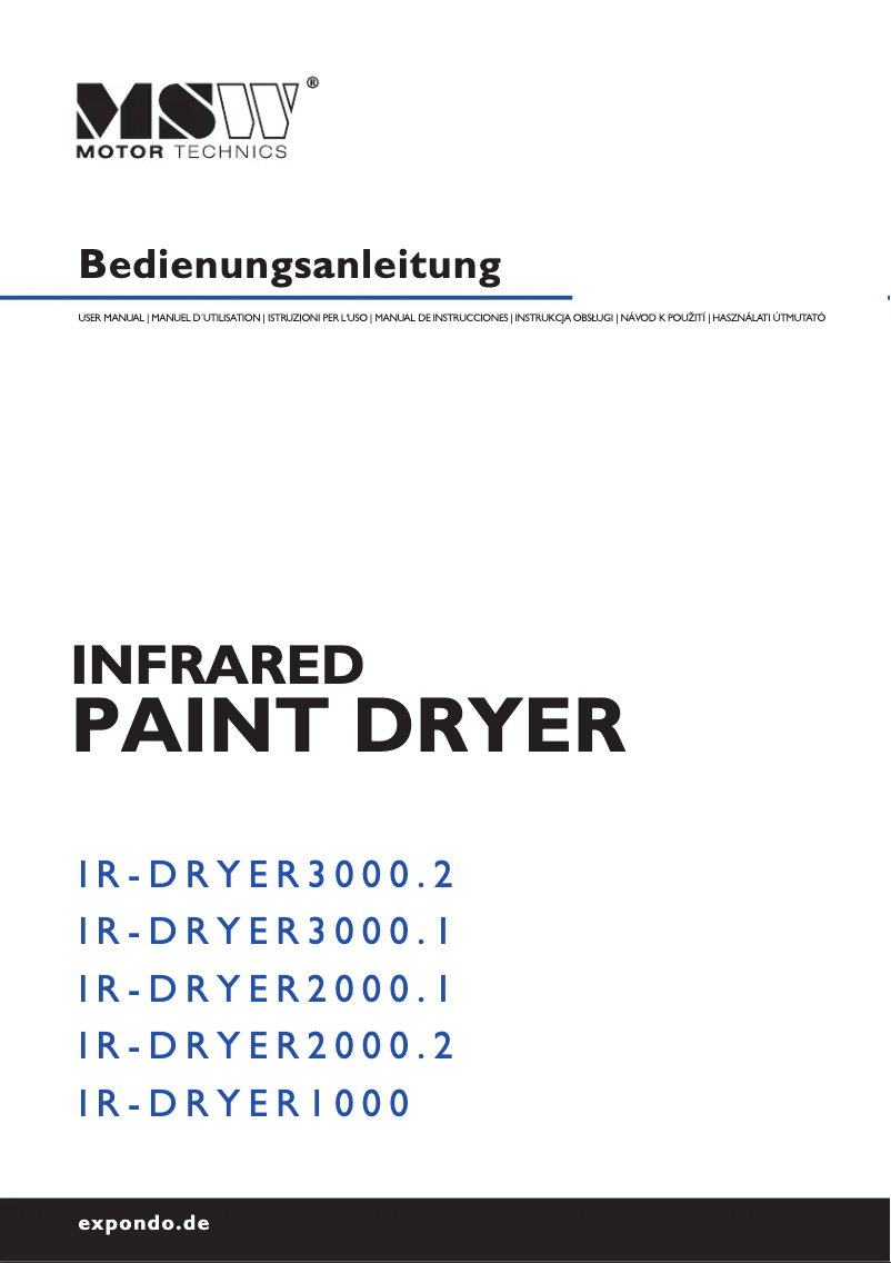 Page n°1 - Manuel utilisateur MSW IR-DRYER2000.1