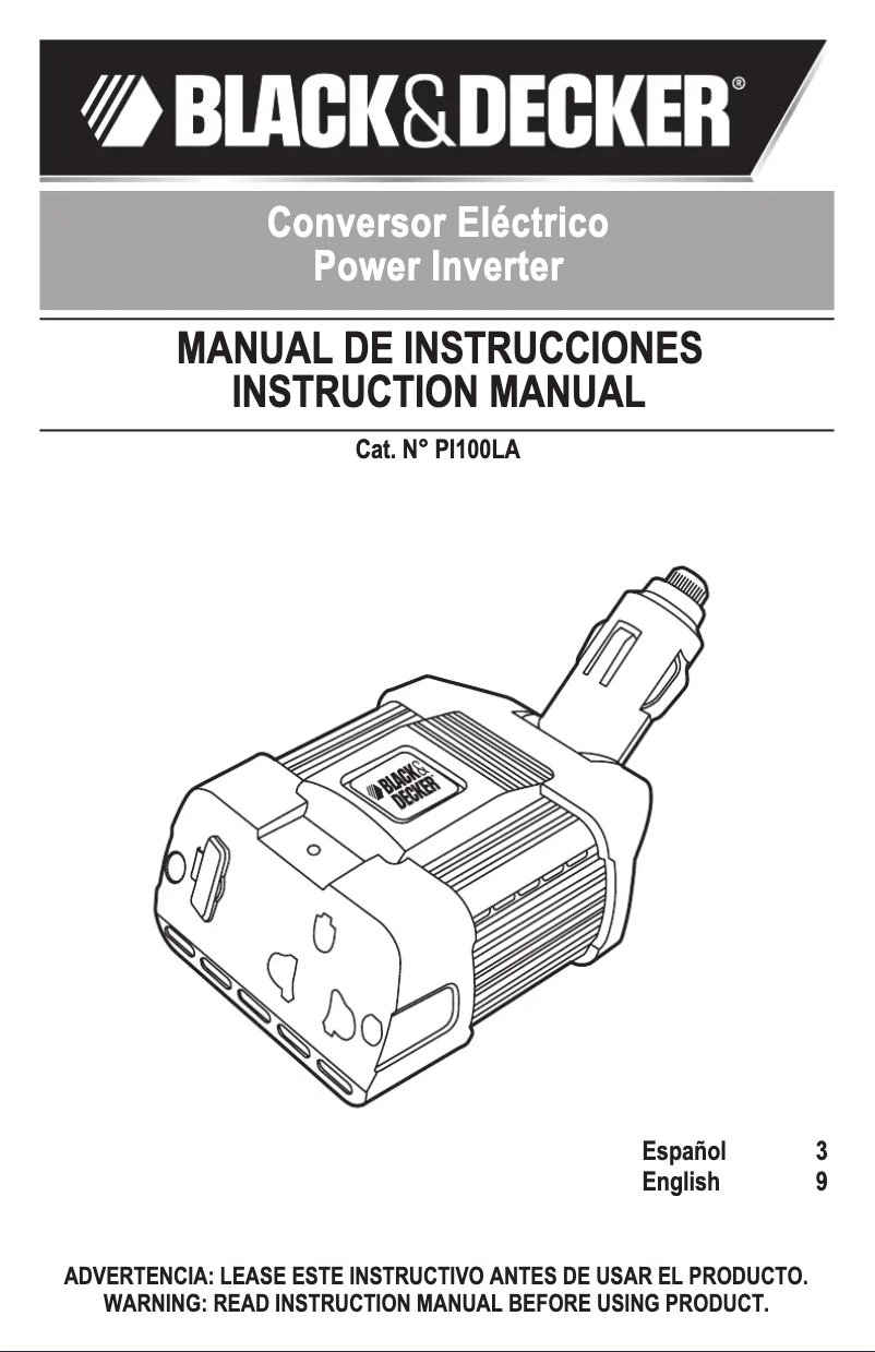 Image de la première page du manuel de l'appareil PI100LA