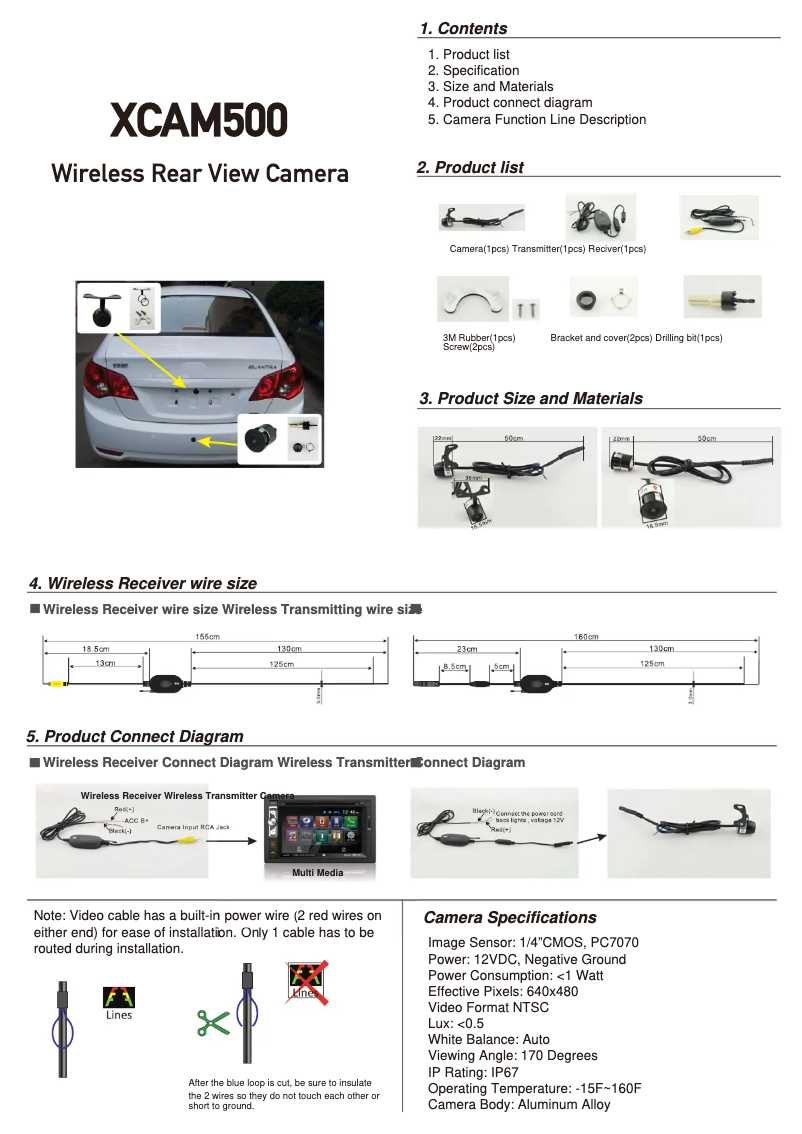 Page 1 de la notice Manuel utilisateur Jensen XCAM500