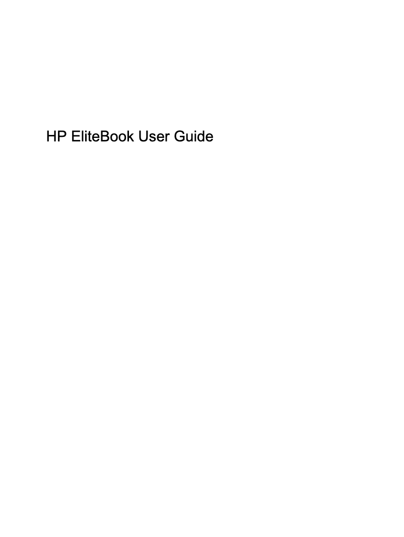 Page 1 de la notice Manuel utilisateur HP EliteBook 8540w