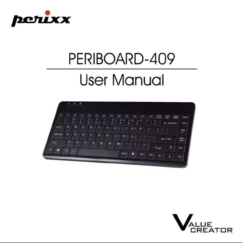 Page n°1 - Manuel utilisateur Perixx PERIBOARD-409