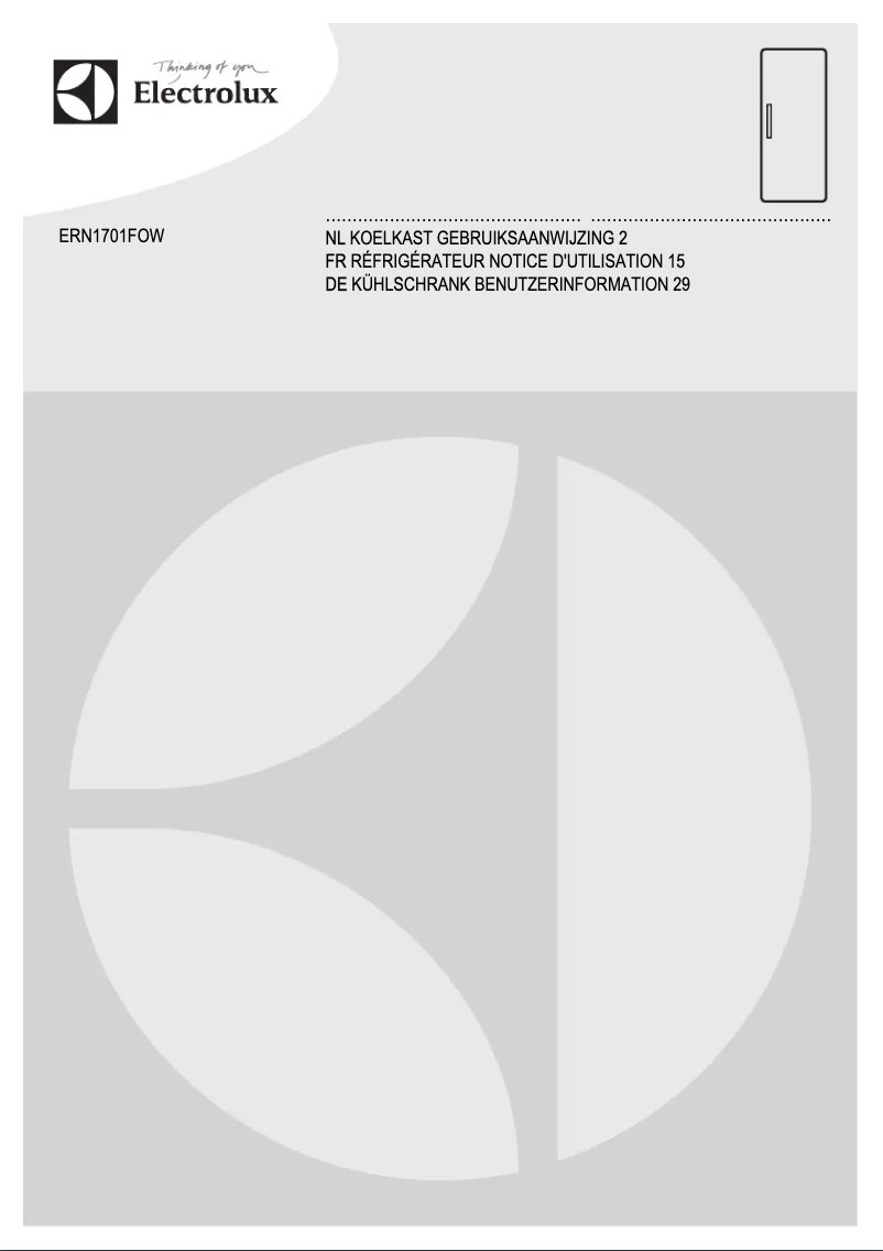 Page n°1 - Manuel utilisateur Electrolux ERN1701