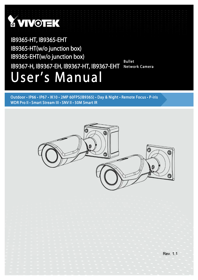 Image de la première page du manuel de l'appareil Bullet IB9367-HT