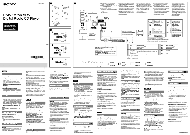 Page n°1 - Guide d'installation Sony CDX-DAB500A