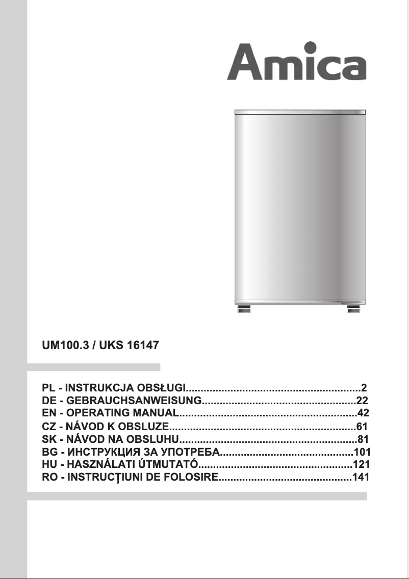 Page 1 de la notice Manuel utilisateur Amica UM100.3