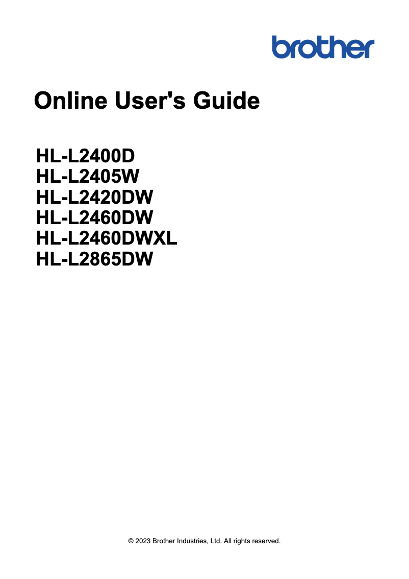 Page 1 de la notice Manuel utilisateur Brother HL-L2400D