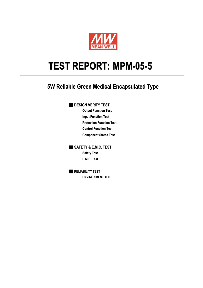 Page n°1 - Fiche technique Mean Well MPM-05-5