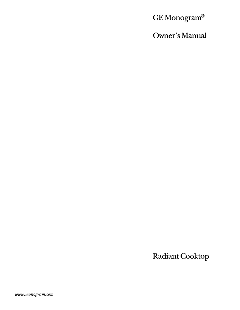 Page n°1 - Manuel d'utilisation et d'entretien GE ZEU769TCWW