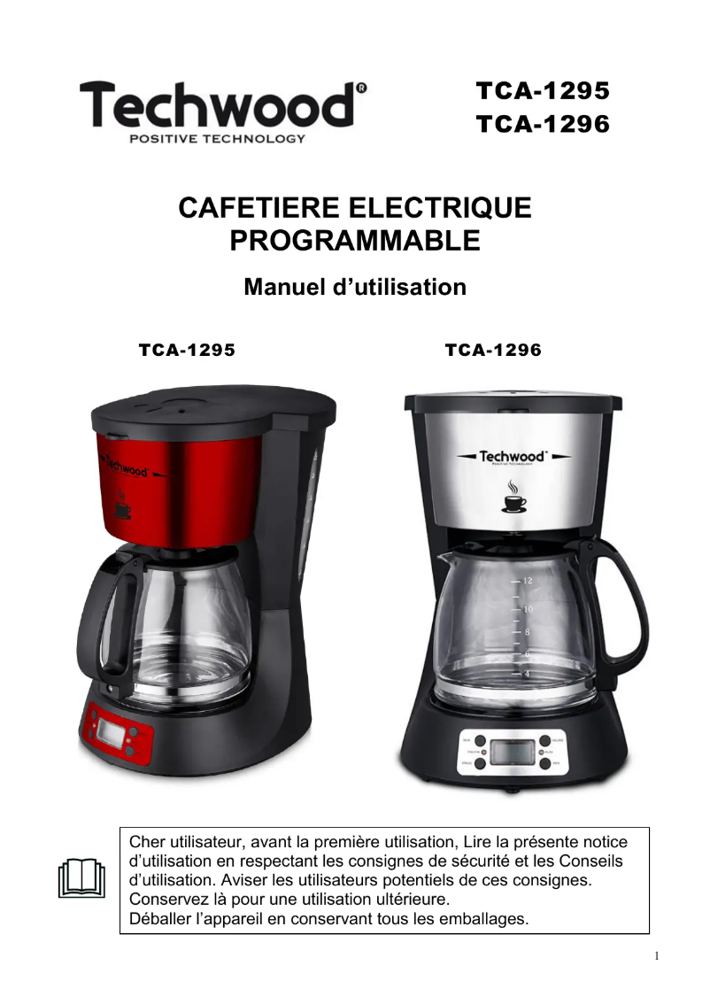 Page 1 de la notice Manuel utilisateur Techwood TCA-1296