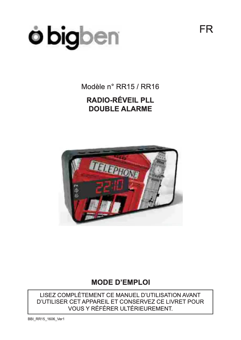 Image de la première page du manuel de l'appareil RR15