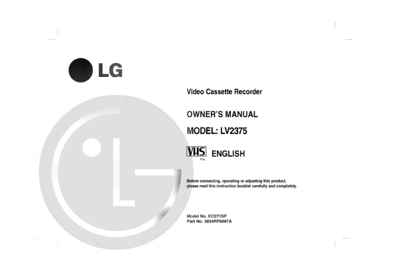 Image de la première page du manuel de l'appareil EC271SP
