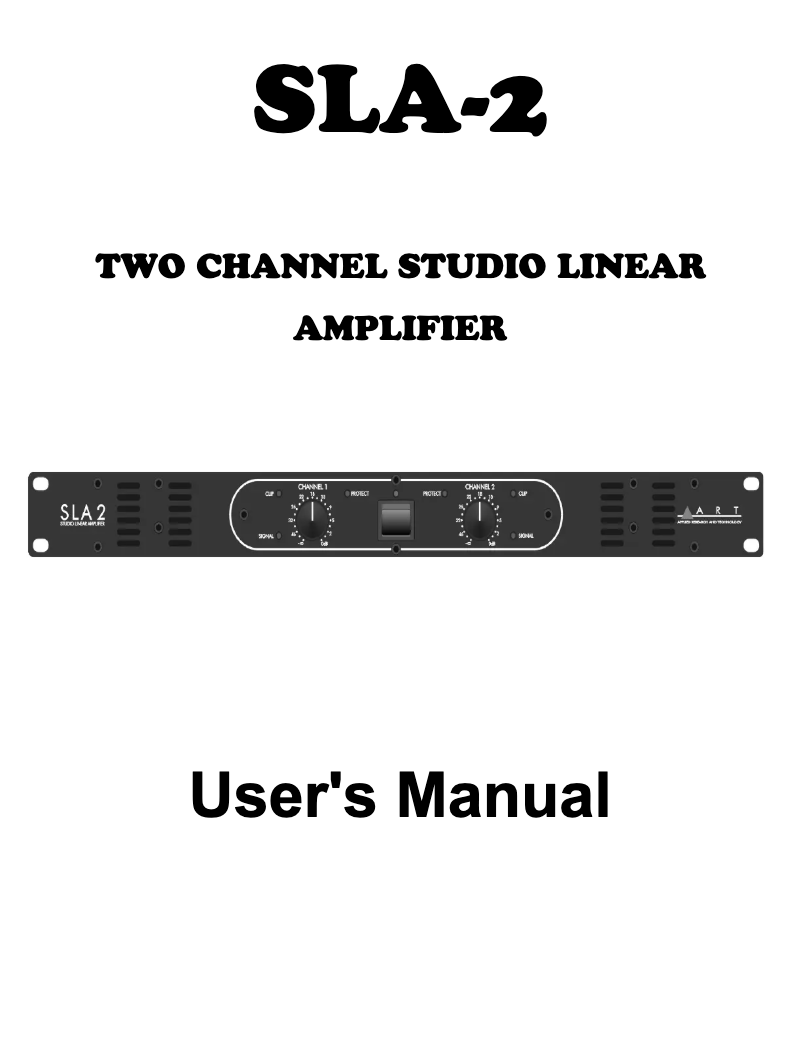 Page 1 de la notice Manuel utilisateur ART SLA-2