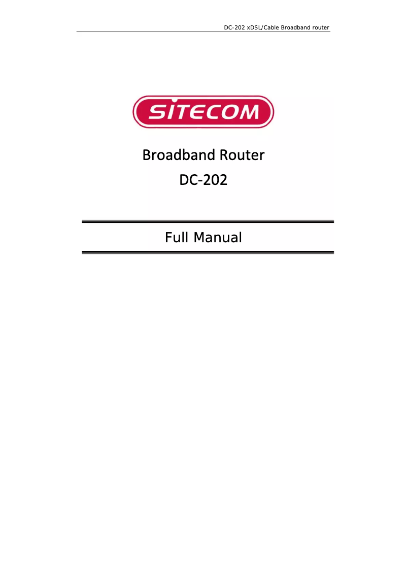 Page n°1 - Manuel utilisateur Sitecom DC‐202