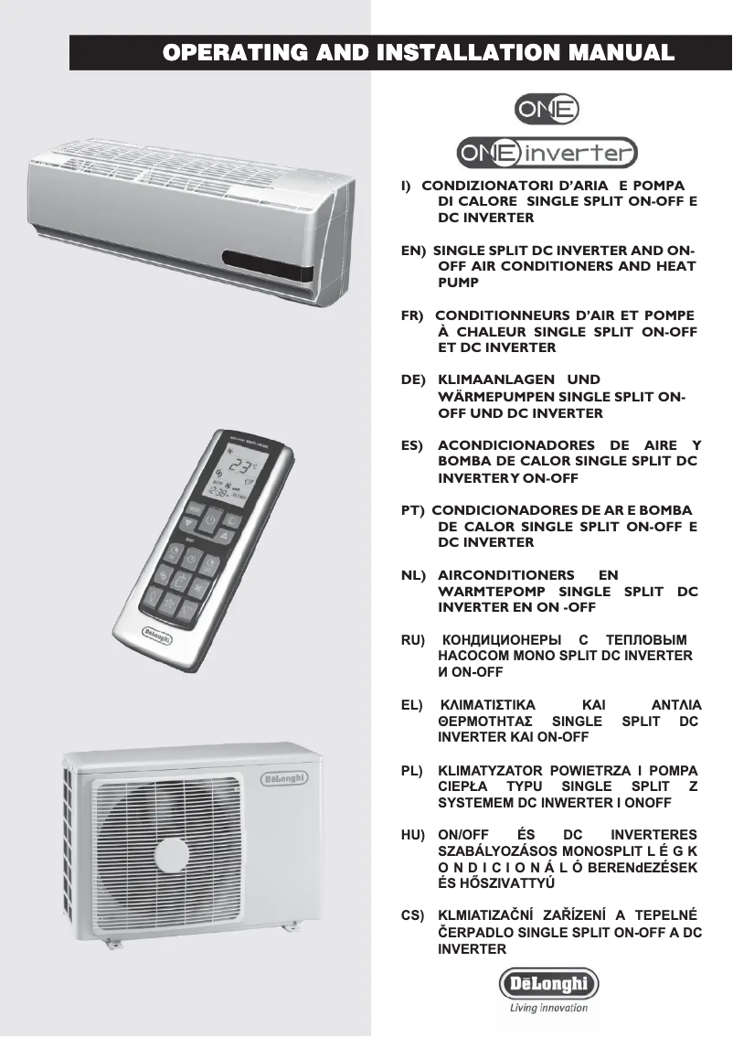 Page 1 de la notice Manuel utilisateur DeLonghi One 130