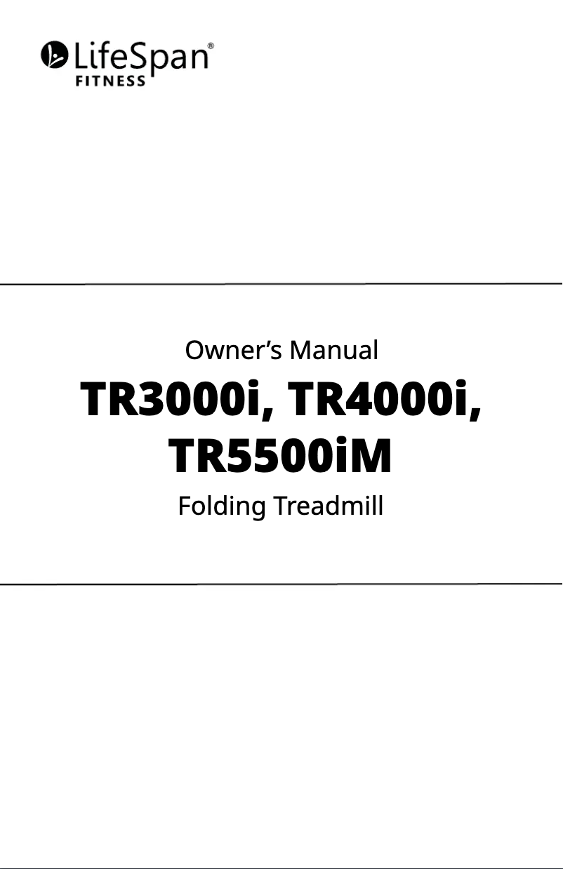 Page n°1 - Manuel utilisateur LifeSpan TR4000iT