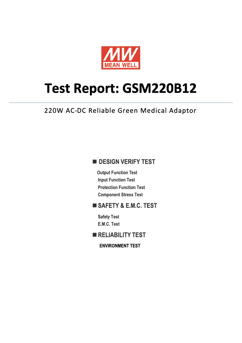 Page n°1 - Fiche technique Mean Well GSM220B12-R7B