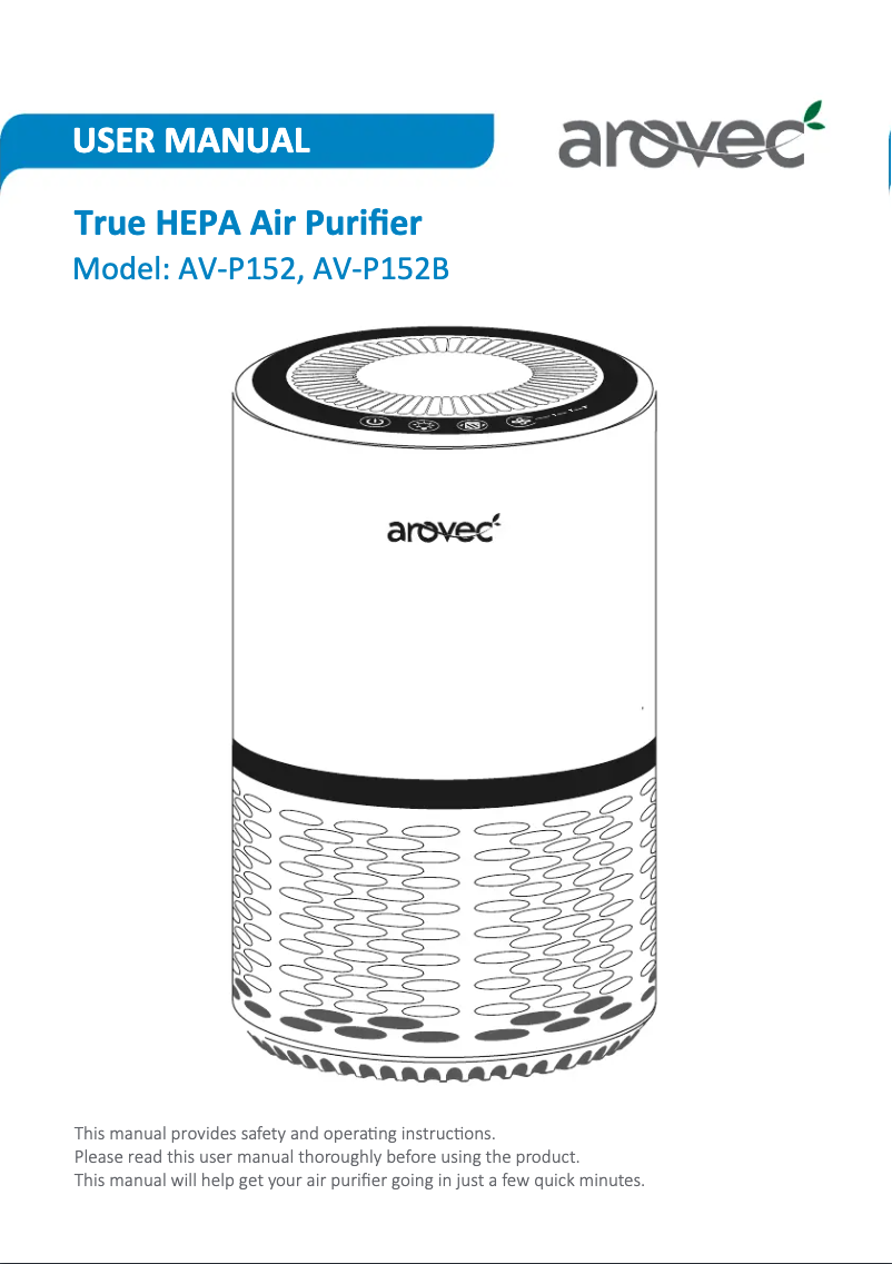 Page n°1 - Manuel utilisateur Arovec AV-P152