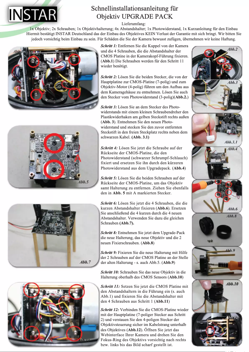 Page 1 de la notice Instructions / montage Instar IN-4011