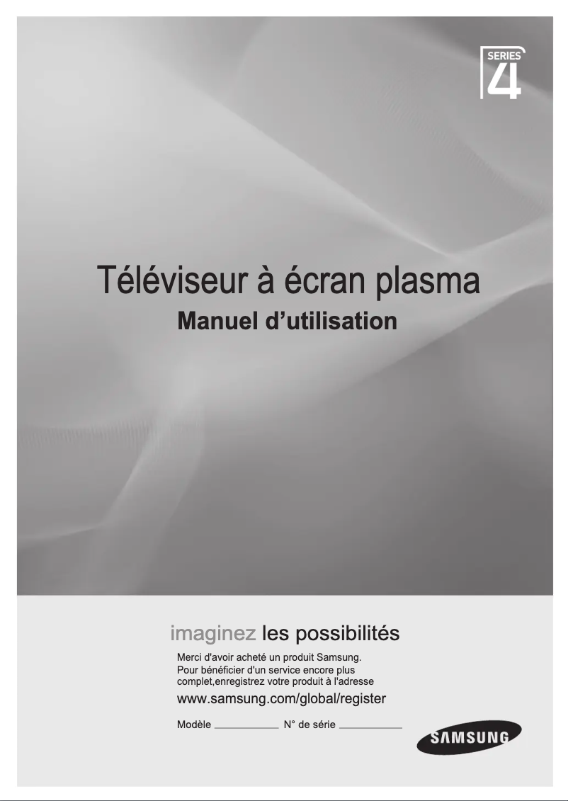 Page 1 de la notice Manuel utilisateur Samsung PS50B450B1