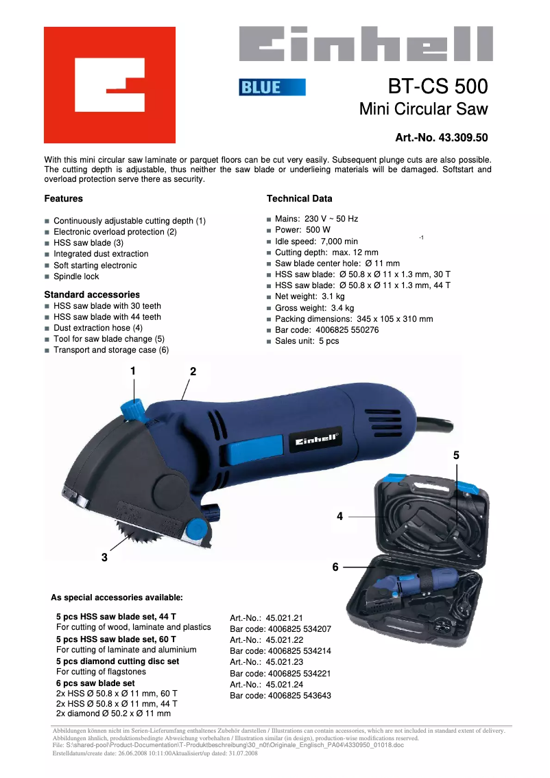 Image de la première page du manuel de l'appareil BT-CS 500